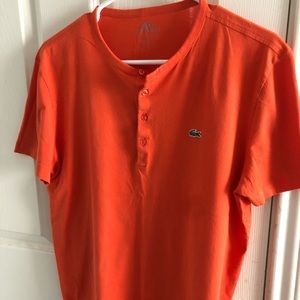 Orange Lacoste Henley t-shirt